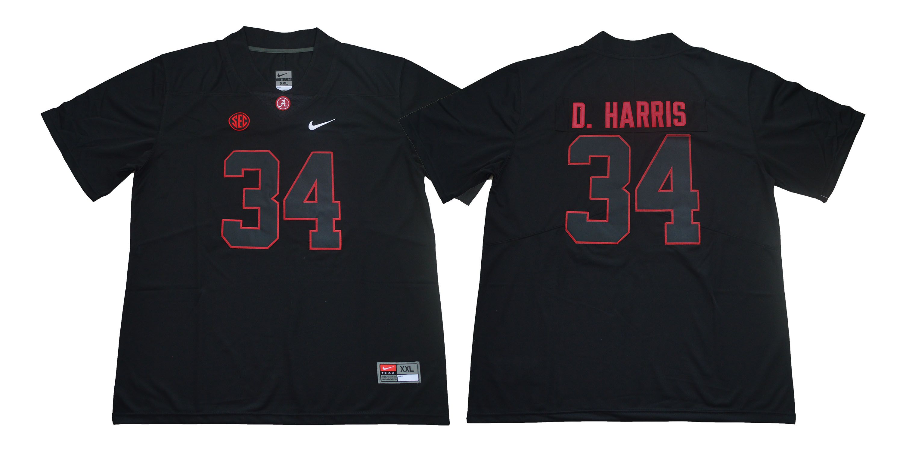 Men Alabama Crimson Tide #34 D.Harris Black Legendary Edition NCAA Jerseys